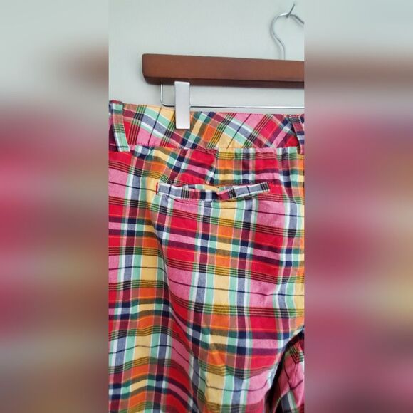Lands' End Plaid Y2k Multicolor 100% Cotton Shorts Size 16 Fit 2 - Picture 7 of 12